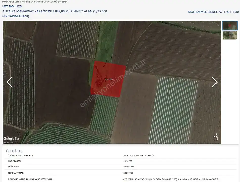 Antalya’da 231 Milyonluk Satış: 10 Dev Hazine Arazisi Açık Artırmada 10